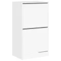 Armoire à chaussures 2 tiroirs rabattables blanc 60x42x108 cm