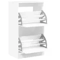 Armoire à chaussures 2 tiroirs rabattables blanc 60x42x108 cm