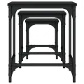 Tables basses gigognes 3 pcs noir bois d'ingénierie