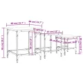 Tables basses gigognes 3 pcs noir bois d'ingénierie