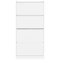 Armoire à chaussures 4 tiroirs rabattables blanc 80x21x163,5 cm