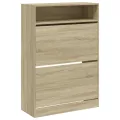 Armoire à chaussures 2 tiroirs rabattables chêne sonoma
