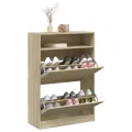 Armoire à chaussures 2 tiroirs rabattables chêne sonoma