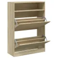 Armoire à chaussures 2 tiroirs rabattables chêne sonoma