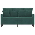 Canapé à 2 places Vert foncé 120 cm Velours