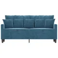 Canapé à 2 places Bleu 140 cm Velours