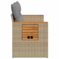 Canapé de jardin avec coussins 2 places beige résine tressée