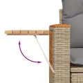 Canapé de jardin avec coussins 2 places beige résine tressée