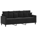 Ensemble de canapés 2 pcs avec coussins Noir Velours