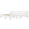 Cadre de lit avec tête de lit blanc 200x200cm bois d'ingénierie
