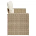Canapé de jardin avec coussins 2 places beige résine tressée