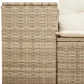 Canapé de jardin avec coussins 2 places beige résine tressée