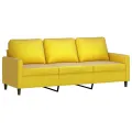 Canapé à 3 places Jaune 180 cm Velours