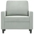 Fauteuil Gris clair 60 cm Velours