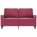 Canapé à 2 places Rouge bordeaux 120 cm Velours