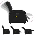 Fauteuil de massage inclinable électrique Noir Tissu