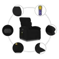 Fauteuil de massage inclinable électrique Noir Tissu