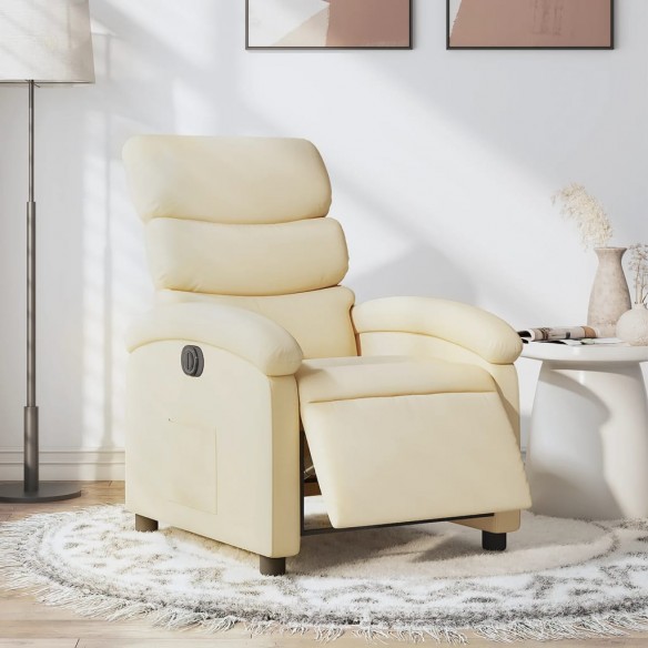 Fauteuil inclinable électrique Crème Tissu