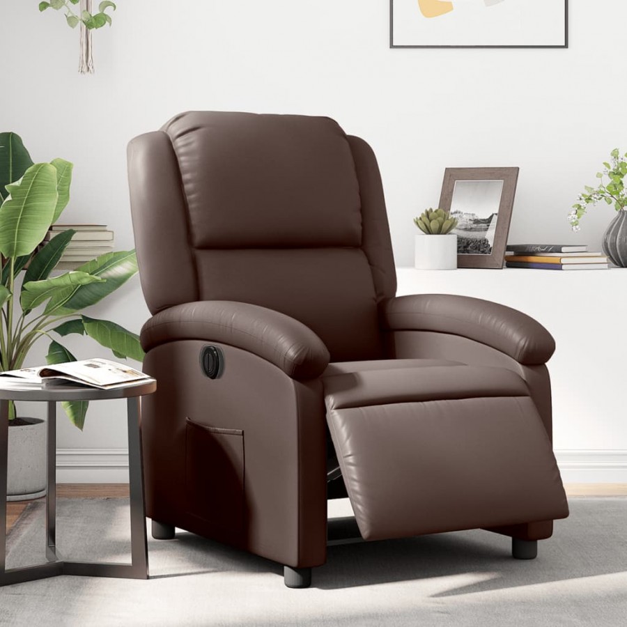 Fauteuil inclinable électrique Marron Similicuir