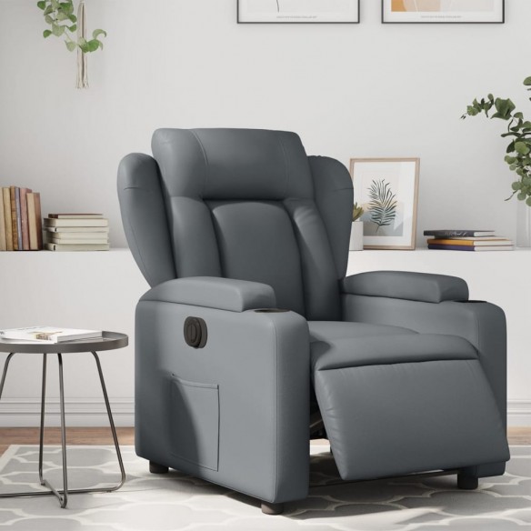 Fauteuil inclinable électrique Gris Similicuir