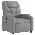 Fauteuil de massage inclinable électrique gris clair tissu
