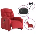 Fauteuil de massage inclinable électrique rouge similicuir