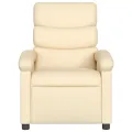 Fauteuil inclinable de massage électrique crème tissu