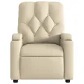 Fauteuil inclinable de massage électrique crème tissu