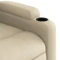 Fauteuil inclinable de massage électrique crème tissu