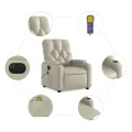 Fauteuil de massage inclinable électrique crème similicuir