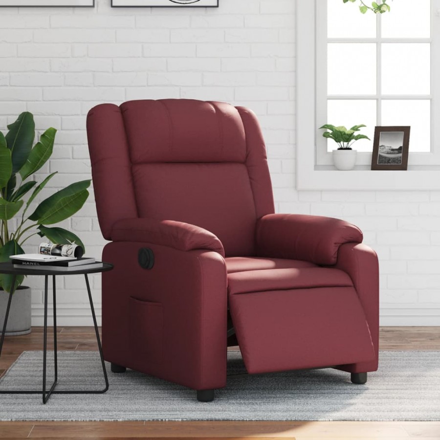 Fauteuil inclinable électrique Rouge bordeaux Similicuir