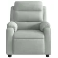 Fauteuil de massage inclinable gris clair velours