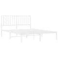 Cadre de lit métal avec tête de lit blanc 140x190 cm