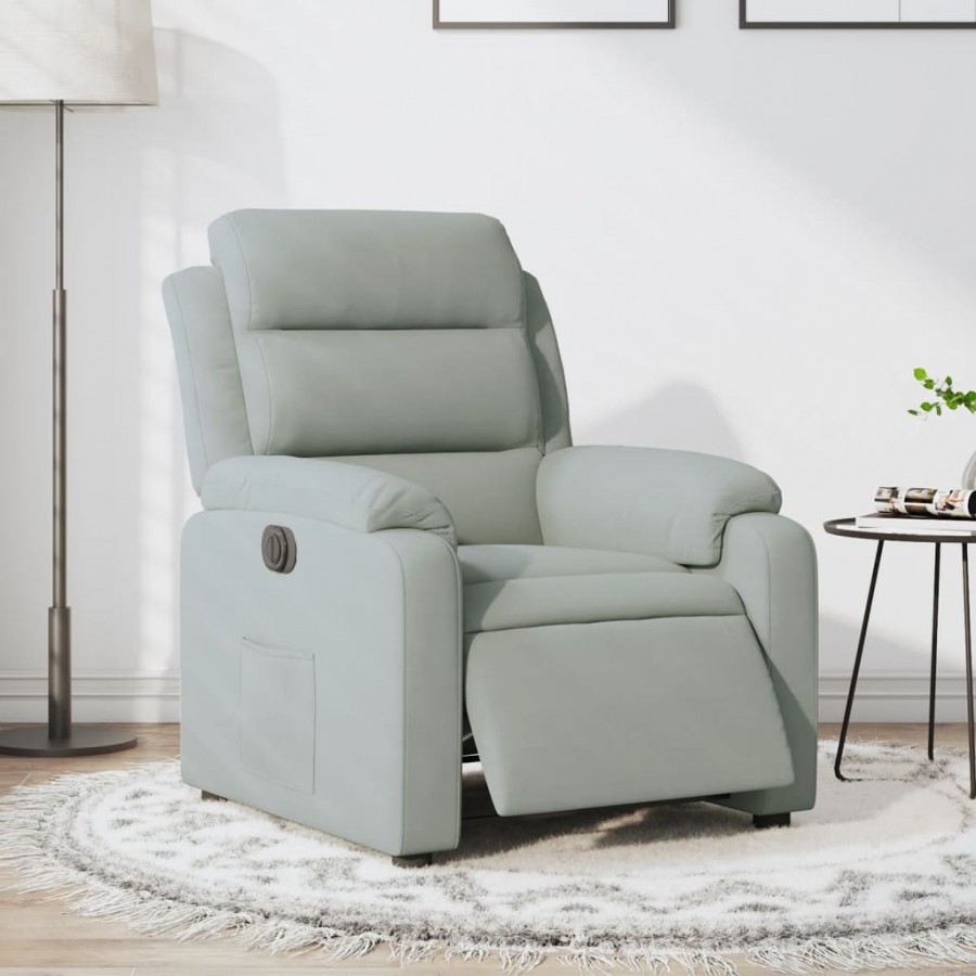 Fauteuil inclinable électrique gris clair velours