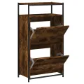 Armoire à chaussures chêne fumé 60x34x112 cm bois d'ingénierie