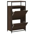 Armoire à chaussures chêne marron 60x34x112cm bois d'ingénierie