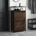 Armoire à chaussures chêne marron 60x34x112cm bois d'ingénierie