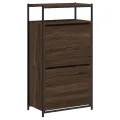 Armoire à chaussures chêne marron 60x34x112cm bois d'ingénierie