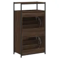 Armoire à chaussures chêne marron 60x34x112cm bois d'ingénierie
