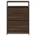 Meuble à chaussures chêne marron 75x34x112 cm bois d'ingénierie