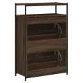 Meuble à chaussures chêne marron 75x34x112 cm bois d'ingénierie