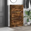 Armoire à chaussures chêne fumé 80x21x125,5 cm bois ingénierie