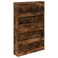 Armoire à chaussures chêne fumé 80x21x125,5 cm bois ingénierie