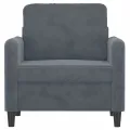Fauteuil Gris foncé 60 cm Velours