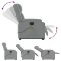 Fauteuil inclinable de massage électrique Gris clair Tissu
