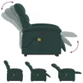 Fauteuil inclinable de massage électrique Vert foncé Tissu