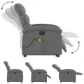 Fauteuil inclinable de massage électrique Gris foncé Tissu