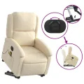 Fauteuil inclinable de massage électrique Crème Tissu