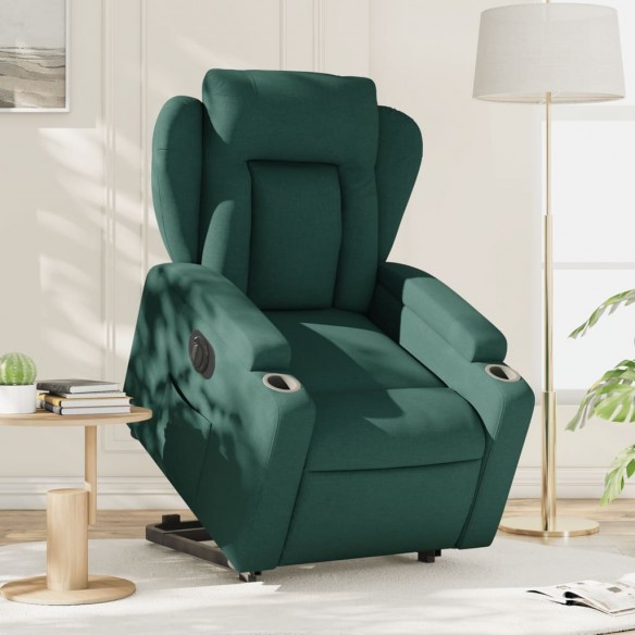 Fauteuil inclinable électrique vert foncé tissu