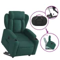 Fauteuil inclinable électrique vert foncé tissu